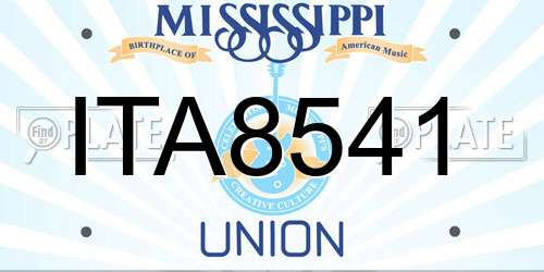 ITA8541 Mississippi License Plate