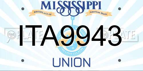 ITA9943 Mississippi License Plate