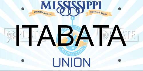 ITABATA Mississippi License Plate