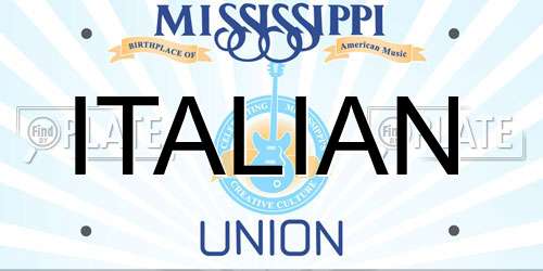 ITALIAN Mississippi License Plate