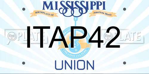 ITAP42 Mississippi License Plate