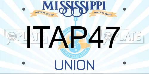 ITAP47 Mississippi License Plate