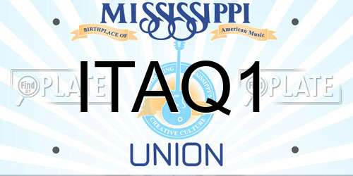ITAQ1 Mississippi License Plate