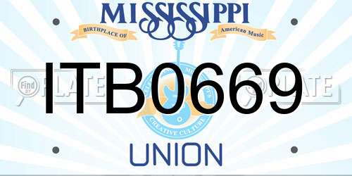 ITB0669 Mississippi License Plate
