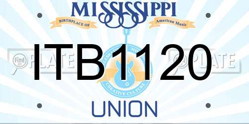 ITB1120 Mississippi License Plate