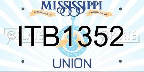 ITB1352 Mississippi License Plate