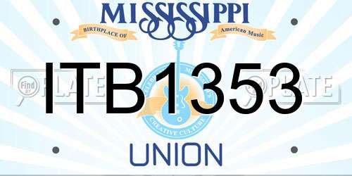 ITB1353 Mississippi License Plate
