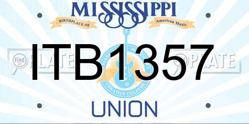 ITB1357 Mississippi License Plate
