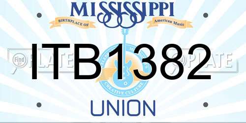 ITB1382 Mississippi License Plate