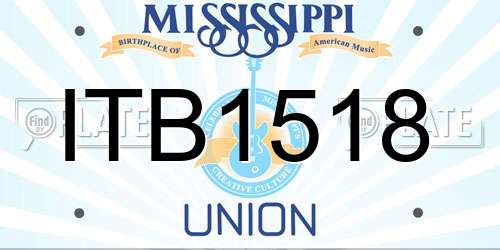 ITB1518 Mississippi License Plate