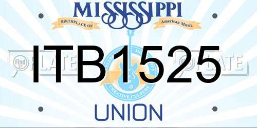 ITB1525 Mississippi License Plate