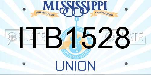 ITB1528 Mississippi License Plate