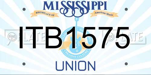 ITB1575 Mississippi License Plate