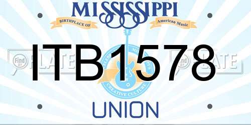 ITB1578 Mississippi License Plate