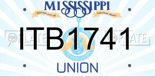 ITB1741 Mississippi License Plate