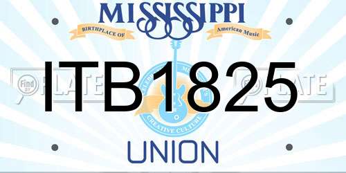 ITB1825 Mississippi License Plate