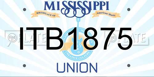 ITB1875 Mississippi License Plate