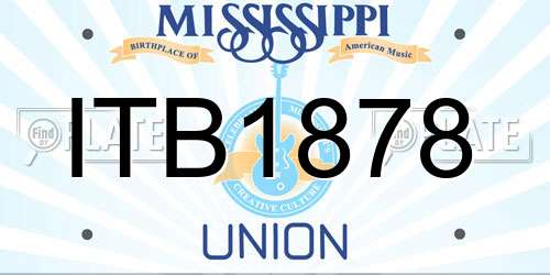 ITB1878 Mississippi License Plate