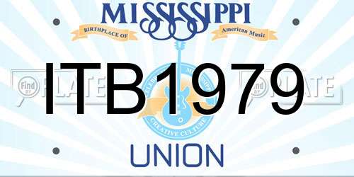 ITB1979 Mississippi License Plate