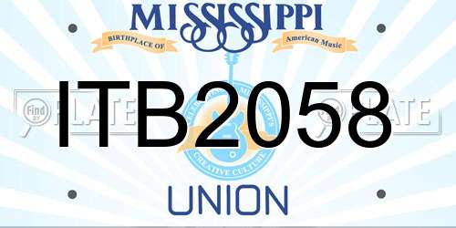 ITB2058 Mississippi License Plate