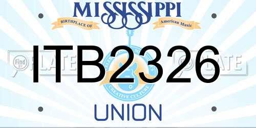 ITB2326 Mississippi License Plate