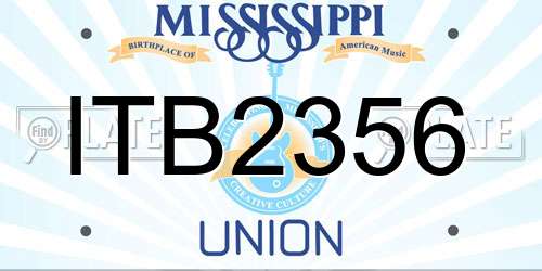 ITB2356 Mississippi License Plate