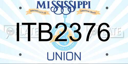 ITB2376 Mississippi License Plate