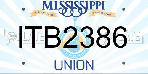 ITB2386 Mississippi License Plate