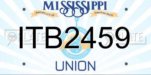 ITB2459 Mississippi License Plate