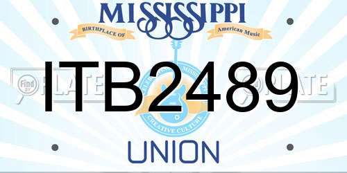 ITB2489 Mississippi License Plate