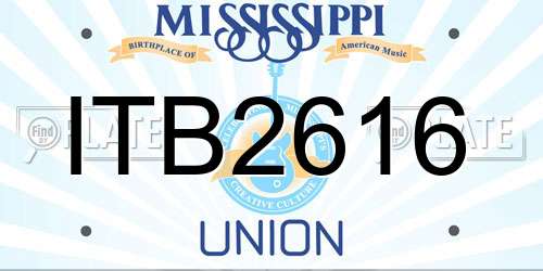ITB2616 Mississippi License Plate