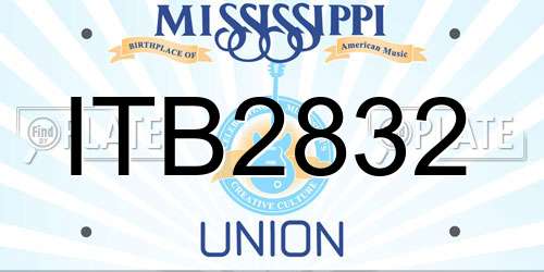 ITB2832 Mississippi License Plate