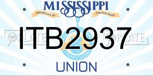 ITB2937 Mississippi License Plate