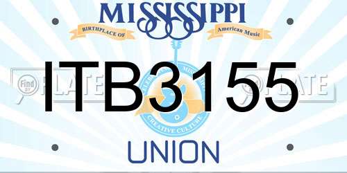 ITB3155 Mississippi License Plate