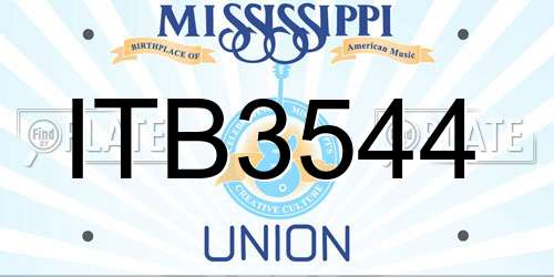 ITB3544 Mississippi License Plate