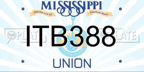 ITB388 Mississippi License Plate