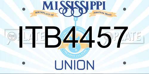 ITB4457 Mississippi License Plate