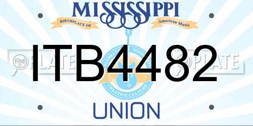 ITB4482 Mississippi License Plate