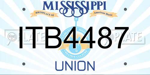 ITB4487 Mississippi License Plate