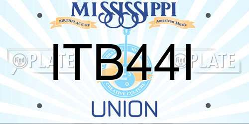 ITB44I Mississippi License Plate