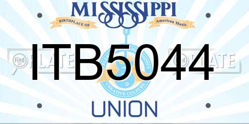 ITB5044 Mississippi License Plate