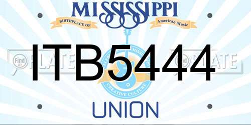 ITB5444 Mississippi License Plate