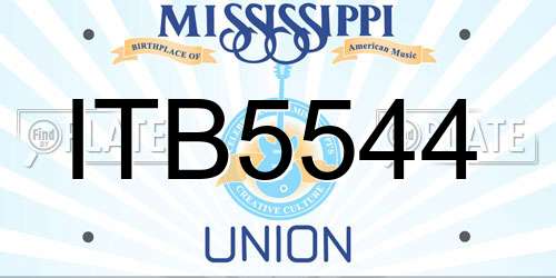 ITB5544 Mississippi License Plate