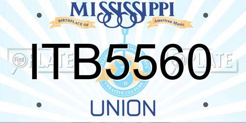 ITB5560 Mississippi License Plate