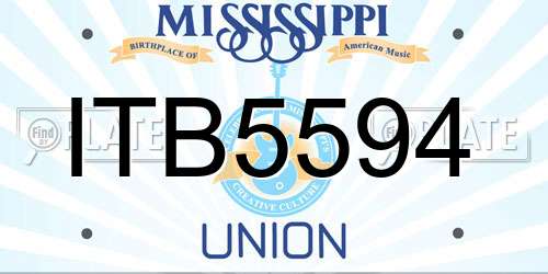 ITB5594 Mississippi License Plate