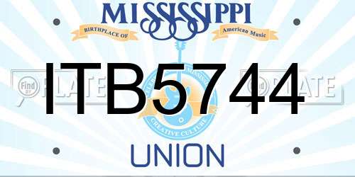 ITB5744 Mississippi License Plate