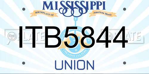 ITB5844 Mississippi License Plate