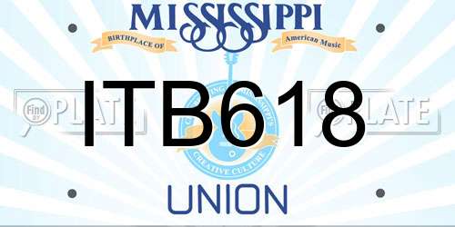 ITB618 Mississippi License Plate