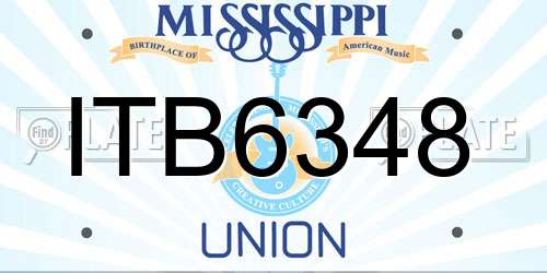 ITB6348 Mississippi License Plate