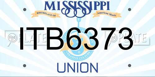 ITB6373 Mississippi License Plate